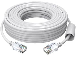 SZKAM 18,3 m Cat5e Ethernet-kabel för 8-stifts RJ45 höghastighetsnätverk 1 000 Mbit/s 155 MHz i vägg, utomhus, väderbeständig för PoE-säkerhetskamerasystem, strömbrytare