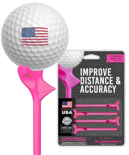 Flightpath FP-325-PNK-4-PAK Golf Tees, Unisex-Adult, Pink, 3.25”