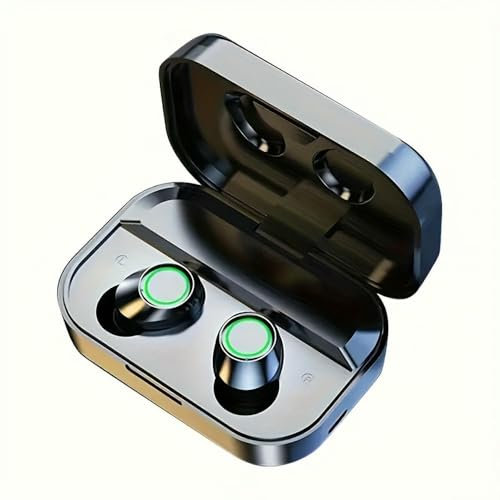 NYSDM Écouteurs sans Fil, Affichage numérique Miroir, Son Hi-FI, contrôle Tactile, Batterie au Lithium Longue durée, Conception arrière Semi-Ouverte