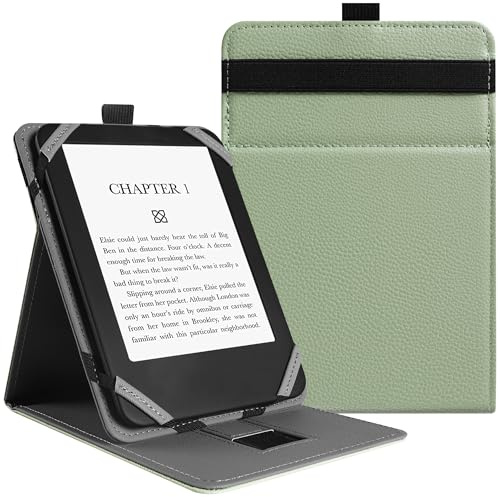VOVIPO Funda Protectora Universal para Kindle Paperwhite Kobo eReader de 6 Pulgadas, Funda Folio Compatible con BQ Kobo Kindle Sony Pocketook Tolino de 6,Tener múltiples perspectivas,Matcha Verde