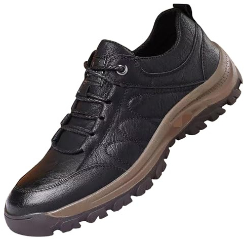 Generisch Zapatos de senderismo para hombre, impermeables, antideslizantes, de piel, potentes, de trekking, suaves, ligeros, para caminar, deportes, informales, cómodos, de invierno