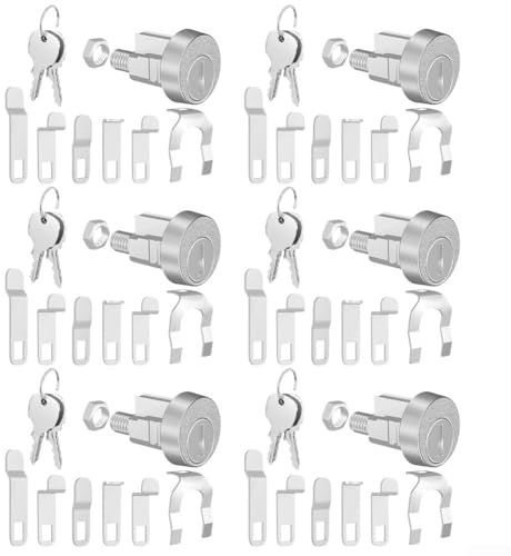 Solaughguy Kit de repuesto de cerradura de buzón para cerradura de armario L-1172C con 2 llaves, cilindro de bloqueo de seguridad de aleación de zinc con 5 pestañas y tuerca, herrajes y accesorios