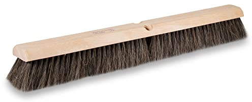 Wide Block Horsehair Broom, Concrete, 24 inch, Natural Horsehair, Wide Wood Block, Brush, Made in The USA, 6442
