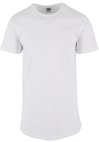 Urban Classics Herren Geformtes langes T-Shirt, Weiß, 5XL