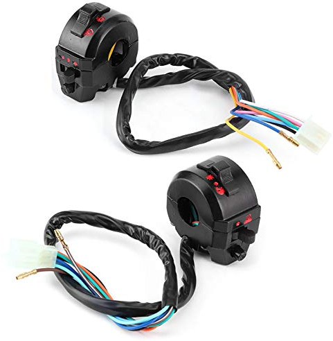 2pcs Commutateur de Guidon de Commande Interrupteur de Lampe Universel 7/8 Gauche Et Droite Phare Klaxon Clignotant Lumière Interrupteur de Faisceau Haut/Bas