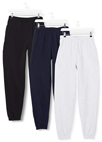 Fruit of The Loom Classic Jog Pants, 3 Pack, Pantaloni Sportivi Uomo, Multicolore (Black/Deep Navy/Heather 2i), W32 (Taglia Produttore: Medium)