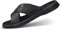 bugatti Herren Sommer Pantoletten aus Leder und Textil, Schwarz, 45 EU