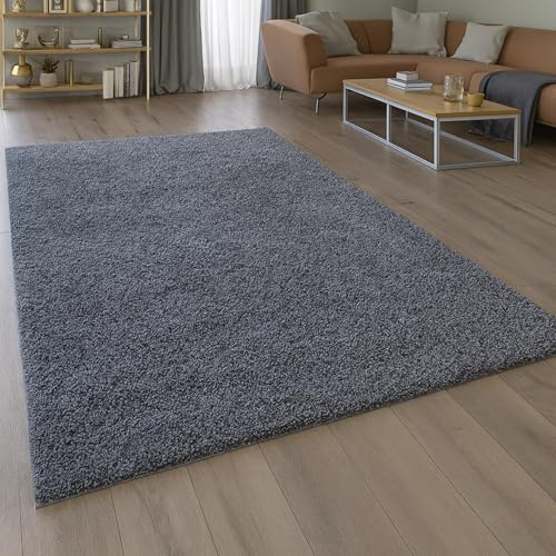 Matta dröm matta vardagsrum sovrum lurvig hög lugg mjuk fluffig modern enfärgad enkel att rengöra robust lämplig för allergiker lämplig robotdammsugare antracit 160 x 230 cm