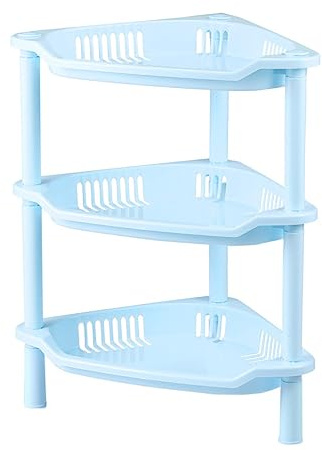 HEMOTON Estantes de Almacenamiento de Plástico Azul Gran Capacidad de 3 Capas Organizador de Escritorio y Estante de Baño para Cocina y Hogar