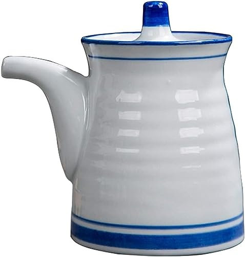 LUbrel Soy sauce pot,ceramic jugs,Oil Can Olive or Vinegar Bottle Anti-Leakage, Ceramic Soy Sauce Dispenser Bottle, Ceramics Oil Dispenser Bottle,