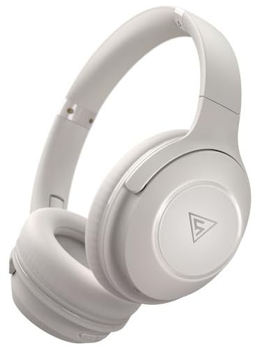 DOQAUS Bluetooth Kopfhörer Over Ear, 70 Stunden Spielzeit,Kopfhörer Kabellos Bluetooth mit 3 EQ-Modi,HiFi-Stereo Faltbares Wireless Headphones für Reisen/Büro/Handy/PC-Hellgrau