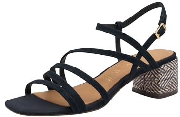 Tamaris Sandali da donna con tacco a blocco, Blu, 40 EU