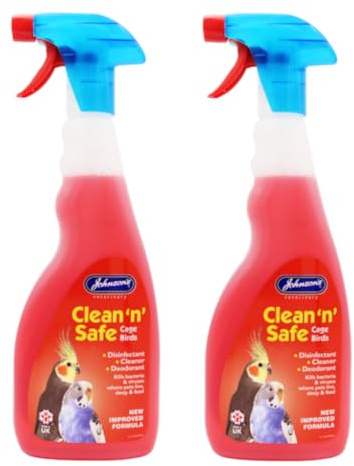 WUNDAPETS JOHNSON'S VETERINARY CLEAN N SAFE CAGE BIRD BUDGIE PARROT DISINFECTANT CLEANER 500ML, 2 PACK