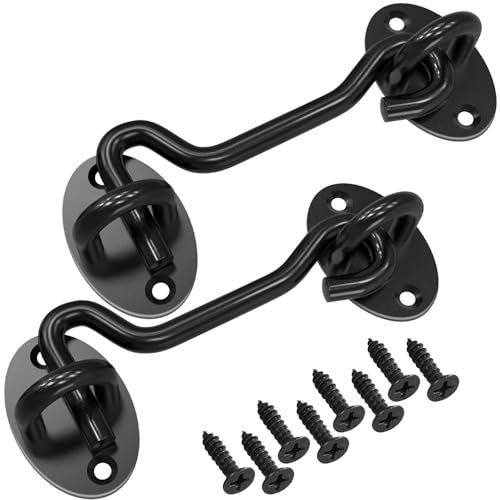DKBT 2 ganchos para tormentas de 3 pulgadas con ojal de cabina, acero inoxidable, cerrojo para puerta, gancho para ventana, gancho pequeño para tormenta, gancho para puerta, gancho para puerta, gancho