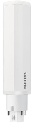Philips PL-C/CFL LED-ersättning 4,5 W (13 W ekvivalent) med varmt vitt 3 000 K ljus, icke-dimbar HF-installation och 4-stifts bas för effektiv kommersiell belysning.