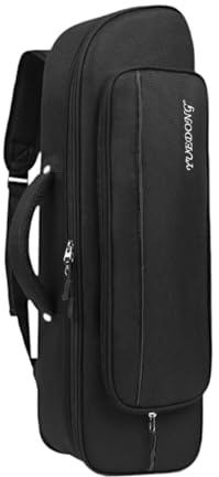 Sharplace Neue Musikinstrumententasche für Erwachsene, Weicher Rucksack für Horn Trompeten Zubehörteile, Schwarz
