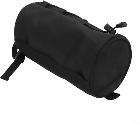 Yhenlovtt Bicicleta de carretera compacta 23. Bolsa frontal de ciclismo Sto correa impermeable y tubo 5 x 11 cm para bicicleta de montaña de nailon de carretera bolsa de manillar para tener (negro)