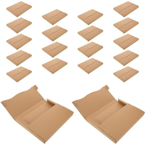 DOITOOL Scatole per Spedizione Dischi in Vinile 310x226x28mm, Confezione da 20 Pezzi, Scatola Postale in Carta Kraft Resistente e Riciclabile per Imballaggio, Trasloco e Archiviazione