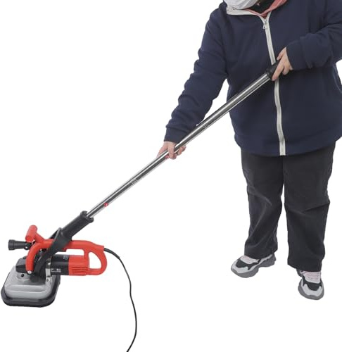 Lijadora Hormigón 4 Cabezales 3800 W 5000 RPM 6 Velocidades – Amoladora de suelo diamante profesional mango largo 130 cm acero inoxidable – Rectificadora pulidora de 220 V para hormigón mármol granito