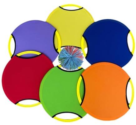 Teruyol Juego de 6 Piezas de Pelotas con Paletas para Lanzar Y Atrapar, con Pelotas Elásticas. Ideal para Regalar Y Divertirse en Interiores Y Exteriores.