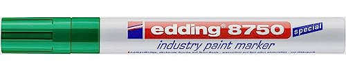 edding 8750 Industrie Lackmarker - grün - 1 Stift - Rundspitze 2-4 mm - Lackstift zum Beschriften von staubigen, leicht öligen Oberflächen, Reifen, Metall, Glas und Holz - permanent, wasserfest