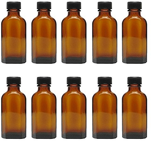 Viva Haushaltswaren Lot de 10 flacons pharmaceutiques en verre marron avec étiquettes de 50 ml Noir