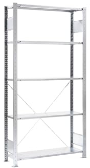 eurokraft | Steckregal | für Sichtlagerkästen | Grundregal | BxT 1060 x 336 mm | 5 Böden