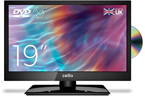 Cello ZSF0291 19 inch LED TV Built in DVD Freeview HD with Satellite Receiver DVB-S2 with HDMI and USB for recording from Live TV, Great to fit in small spaces Made In The UK