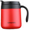 Gteller Edelstahl-Kaffeetasse, doppelwandig, isolierter Vakuumbecher mit Deckel und Griff, hält Getränke heiß und kalt (rot,12oz)