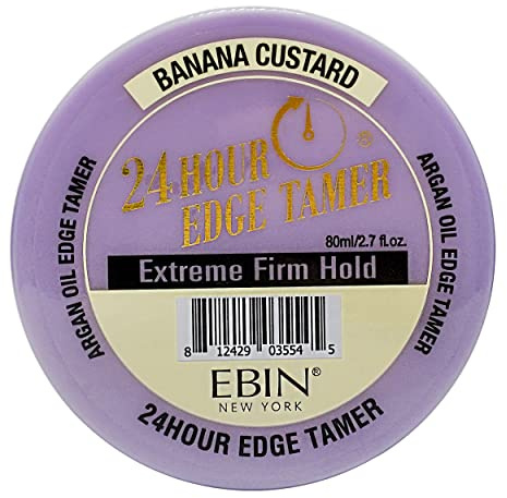 EBIN NEW YORK 24 Hour Edge Tamer Refresh – Extreme Firm Hold, 2.7 Oz, Banana Custard – No Flaking, No White Residue, Shine and Smooth with Argan Oil & Castor Oil