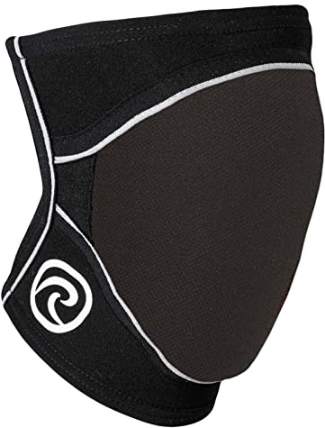 Rehband rodilleras de neopreno 7 mm para mujer y hombre, knee pads antideslizantes y de alta resistencia para voleibol, balonmano y deportes indoor, Color:Negro, Talla:L, Lado:Izquierdo