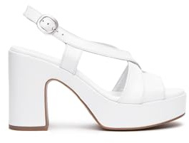 Nero Giardini E513640D Sandali Donna in Pelle - Bianco 37 EU