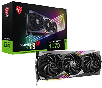 MSI Gaming GeForce RTX 4070 12GB GDRR6X 192-Bit HDMI/DP Nvlink TORX Fan 4.0 Ada Lovelace Architecture Grafikkarte (RTX 4070 Gaming X Trio 12G)