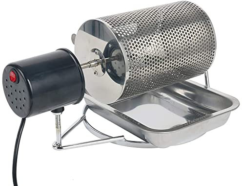 Samnuerly Tostadora de café casera de 600G, máquina tostadora de Granos de café con Orificio, Herramienta de Rodillo Tostador de Granos de café de Acero Inoxidable, electrodoméstico de Cocina