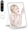 Vanity Mirror With Lights, Folding Tabletop Rechargeable Light Up Makeup Mirror - Portable for Travel With 3 Color Lighting for Office Desk, Vanity Table
