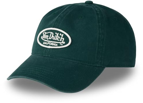 Von Dutch Kappe für Damen und Herren, 100 % Baumwolle, Dad Cap Logo, verstellbar, grün / weiß, Einheitsgröße