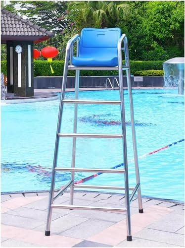 SAFWELAU Taburete alto Escalera para piscina exterior 120/150/180 cm de alto Sillas de salvavidas al aire libre para el hogar piscinas patio playa lago, Acero inoxidable resistente. Carga 330kg(180cm/