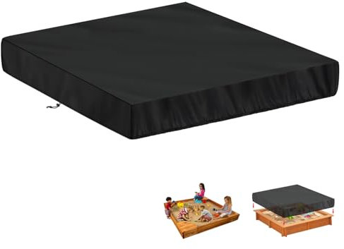 LAMUNI Telo di Copertura per Sabbiera Quadrato Coperture per Sandbox, 420D Oxford Copertura Protettiva Sabbiera da Giardino, Impermeabile Copertura Piscina Giardino con Coulisse, 180x180x20cm