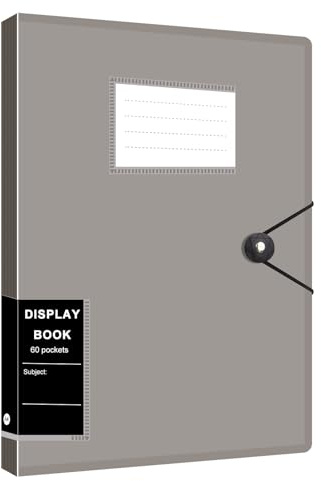60 Pocket Portfolio Binder with Plastic Sleeves, 8.5 x 11 Art Portfolio Folder with Clear Sheet Protectors, Presentation Book Display 120 Pages for Artwork Document Organizer