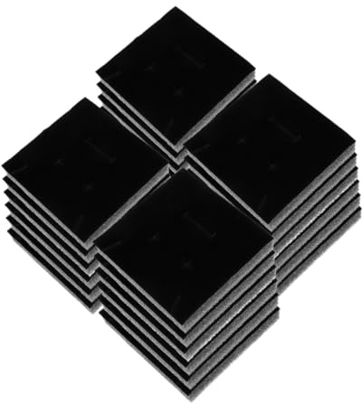 MUELODSIC 50 Piezas de Almohadillas de Esponja Negra para Inserto de Caja de Joyería, Protección y Almacenamiento de Pendientes en Cajas de Joyería