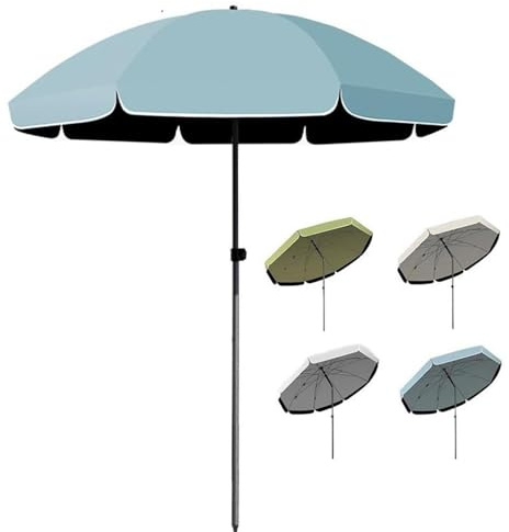 Ombrellone da giardino regolabile, 300 cm, inclinabile e regolabile in altezza, da giardino, spiaggia, verde, rotondo, per mercato (blu 2,8 m)