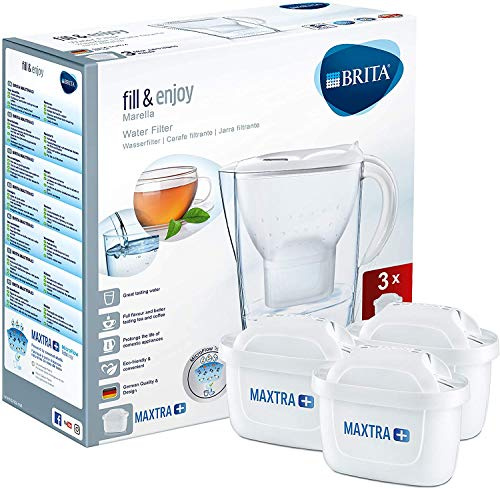 Brita Marella Cool Starter Pack Includes 3 Cartridges, White