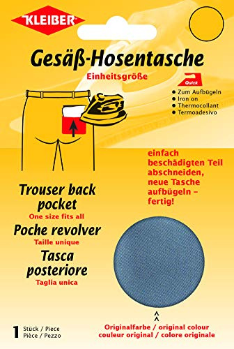 Kleiber Iron-On Replacement Back Pocket, Dark Grey