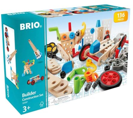 BRIO Builder 34587 Box 136 TLG. - Das kreative Konstruktionsspielzeug aus Schweden - Der ideale Einstieg in die Welt des Bauens und Bastelns - Für Kinder ab 3 Jahren