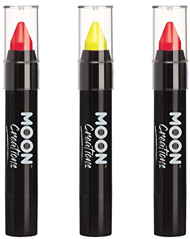 Face Paint Stick Body Crayon by Moon Creations | Spain Red Yellow Flag Set | 3.2g | For Kids, Adults, Fancy Dress, Festivals, Halloween, Euro 2024