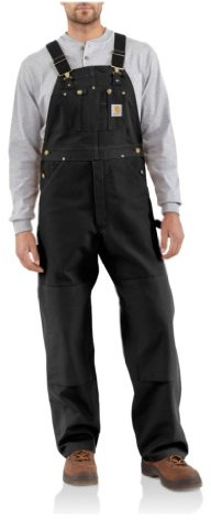 Carhartt Men's Iconic R01 Duck Bib Overall, Black, W30 x L30