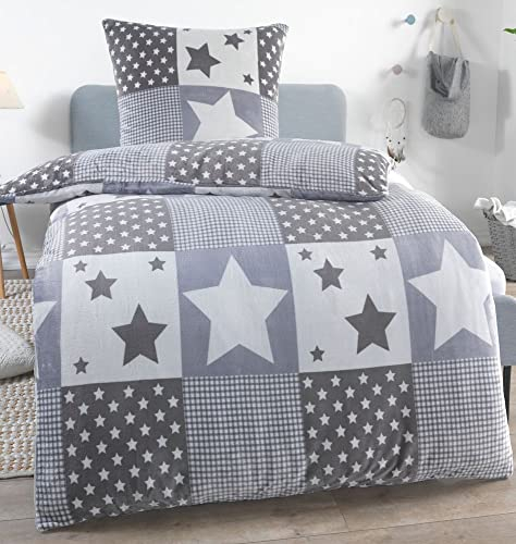 Winter Plüsch Bettwäsche Nicky-Teddy Cashmere Coral Fleece 135x200 155x220 200x200 Kissenbezug 80x80 Verschiedene Muster, Größe:135 x 200 cm, Design - Motiv:Design 2