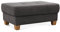 CAVADORE Hocker Puccino mit Holzfüßen im Landhausstil / Beistellhocker für Sofa Puccino / 99 x 45 x 65 cm / Mikrofaser Grau