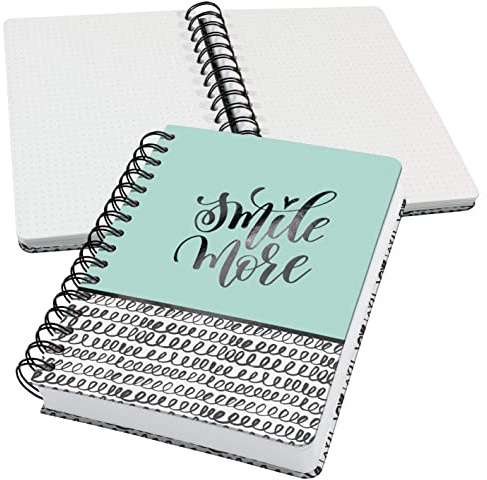 SIGEL JN623 Spiral-Notizbuch Jolie, Curly Mint, ca. A5, dotted: 120 g/m², 240 S., FSC-zertifiziert, vegan | JN623, 120 g papper, veganskt, hållbart papper