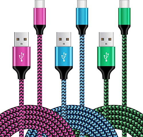 USB C Fast Charger Cable, 3Pack 6FT/1.8M Samsung Charger Cable Fast Charge, Type C Cable Lead for Samsung Galaxy S25 Ultra S24 FE S23 S22 S21 S20 S10 A16 A15 A14 A13 A56 A55 A54 A36 A35, Huawei,Xiaomi